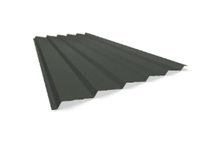 Colorbond Sawtooth profile fence sheet shown on an angle